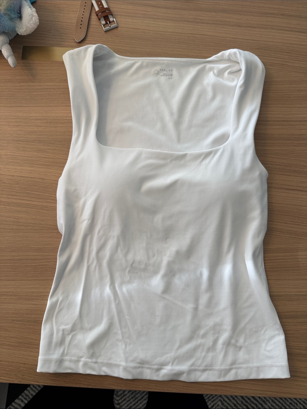 Aerie White Square Neck Tank Top - Women